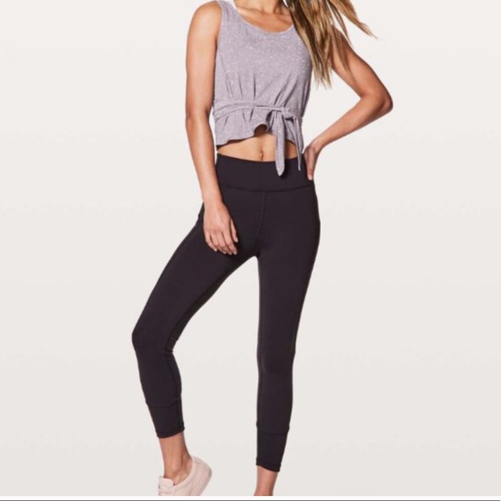 LULULEMON Purple Speckled It's A Tie Cropped Tank